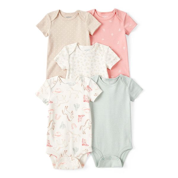 Set-5-Bodies-Manga-Corta-Colores-Surtidos-Bebes-Niñas-Carter-s-12M
