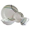 Vajilla-en-Melamina-Clasica-Blanca-Lineas-Verdes-Azules-y-Amarillas-Redonda-16-Piezas-4-Puestos-Sabana