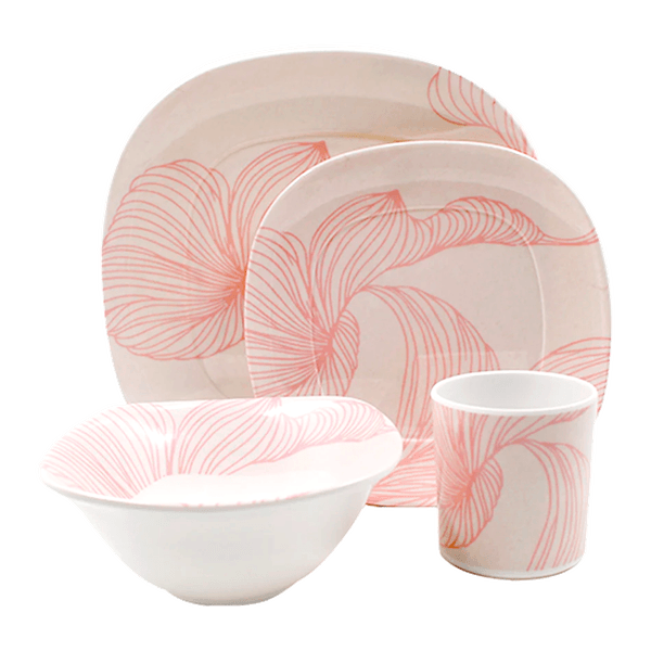 Vajilla-en-Melamina-Imperial-Blanca-Lineas-Naranja-Semi-Cuadrada-16-Piezas-4-Puestos-Sabana Vajilla-en-Melamina-Imperial-Blanca-Lineas-Naranja-Semi-Cuadrada-16-Piezas-4-Puestos-Sabana