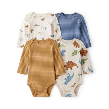 Set-4-Bodies-Manga-Larga-Rayas-y-Dinos-Bebes-Niños-Carter-s-0M