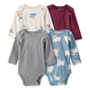 Set-4-Bodies-Manga-Larga-Diseños-Surtidos-Bebes-Niños-Carter-s-12M