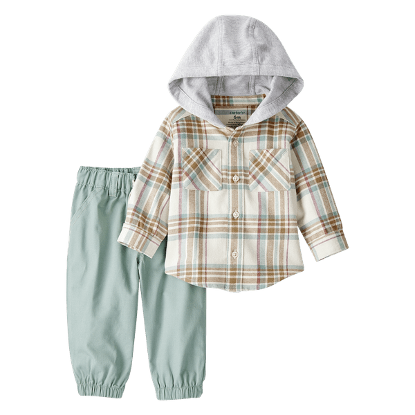 Set-Camisa-con-Capota-y-Pantalon-Verde-Bebes-Niños-Carter-s-18M