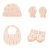Set-Primer-Dia-4-Piezas-Gorro-Babero-Guantes-y-Patucos-Niñas-Monbaby-0-1M