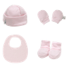 Set-Primer-Dia-4-Piezas-Gorro-Babero-Guantes-y-Patucos-Niñas-Monbaby-0-1M
