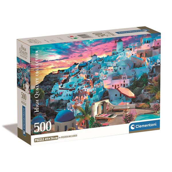 Rompecabezas-Vista-Grecia-500-Piezas-Clementoni Rompecabezas-Vista-Grecia-500-Piezas-Clementoni