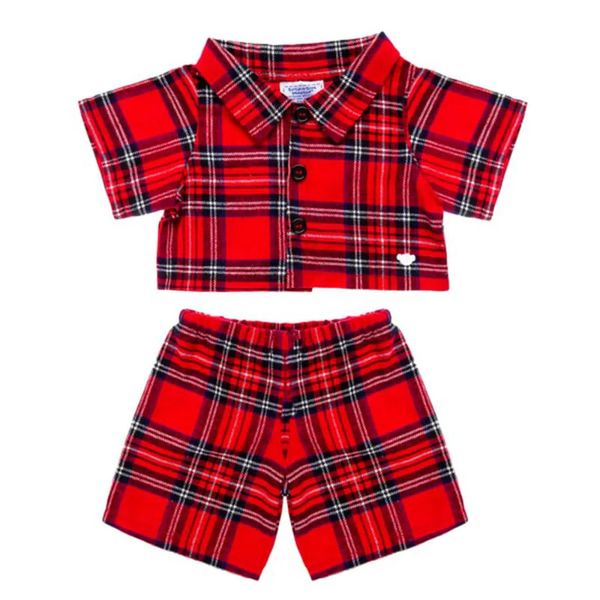 BAB-Pijama-Roja-Cuadros-Build-A-Bear BAB-Pijama-Roja-Cuadros-Build-A-Bear