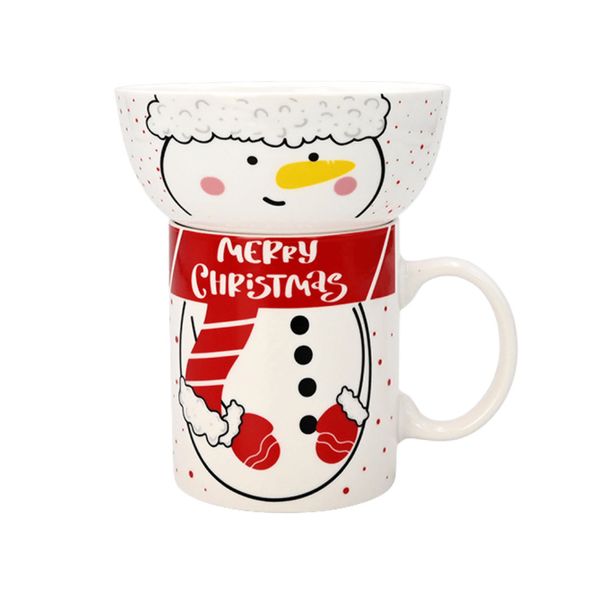 Set-de-Desayuno-Mug-y-Bowl-Navideño-Muñeco-de-Nieve-Merry-Christmas---Acento
