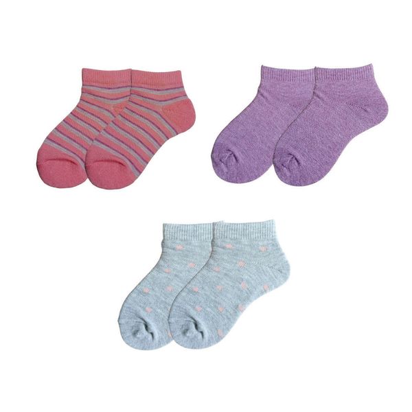 Set-3-Pares-de-Medias-Deportiva-Talonera-Multicolor-Niñas---Honey-Bees-2-4-ANOS