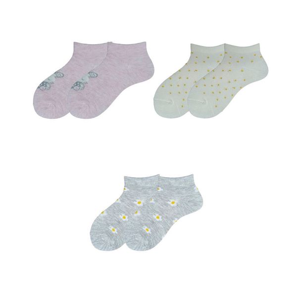 Set-3-Pares-de-Medias-Deportiva-Talonera-Surtidas-Niñas---Honey-Bees-2-4-ANOS