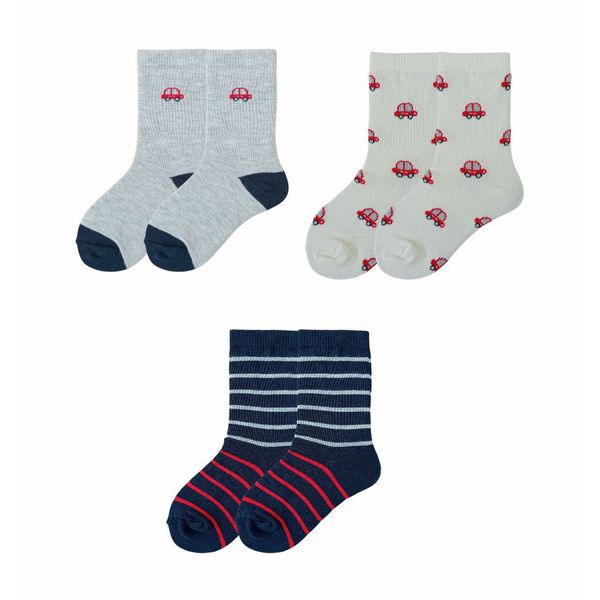 Set-3-Pares-de-Medias-Casual-Carro-Niños---Honey-Bees-2-4-ANOS