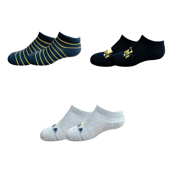 Set-3-Pares-de-Medias-Deportiva-Talonera-Estampada-Niños---Honey-Bees-8-10Y