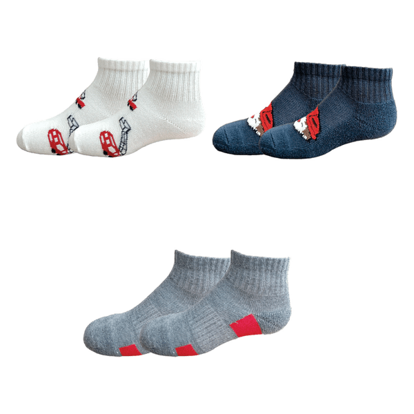 Set-3-Pares-de-Medias-Deportiva-Talonera-Constructor-Niños---Honey-Bees-2-4-ANOS