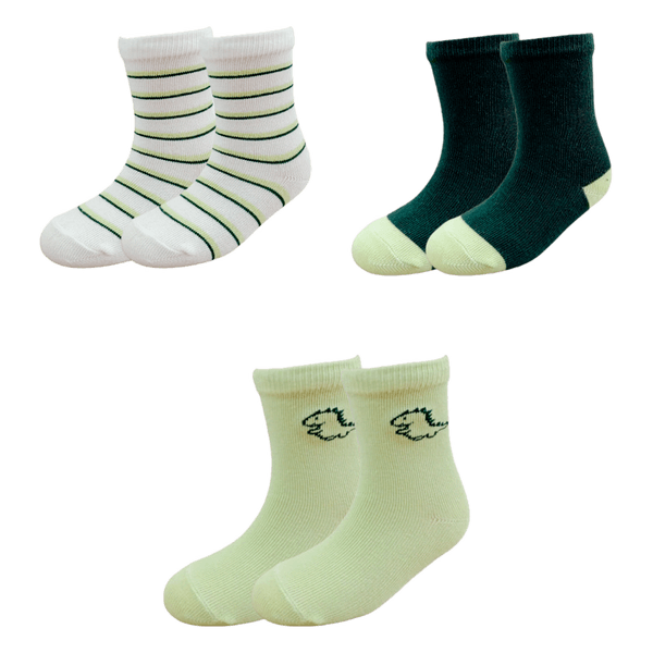 Set-3-Pares-de-Medias-Casual-Dino-Niños---Honey-Bees-0-6M Set-3-Pares-de-Medias-Casual-Dino-Niños---Honey-Bees-0-6M