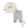Set-Camiseta-Manga-Larga-Pantalon-y-Medias-Gris-Niños-Little-Me-18M