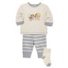 Set-Camiseta-Manga-Larga-Pantalon-y-Medias-Gris-Niños-Little-Me-18M