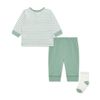 Set-Camiseta-Manga-Larga-Pantalon-y-Medias-Verde-Niños-Little-Me-12M