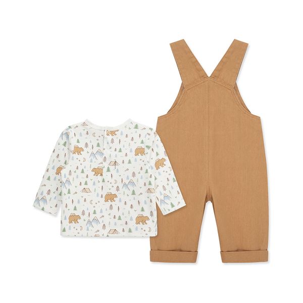 Set-Camiseta-Manga-Larga-y-Overol-Cafe-Niños-Little-Me-18M Set-Camiseta-Manga-Larga-y-Overol-Cafe-Niños-Little-Me-18M