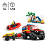 Set-City-Camion-de-Bomberos-4x4-con-Barco-de-Rescate-301-Piezas-LEGO