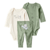 Set-2-Bodies-Manga-Larga-y-Pantalon-Verde-Bebes-Niños-Carter-s-18M