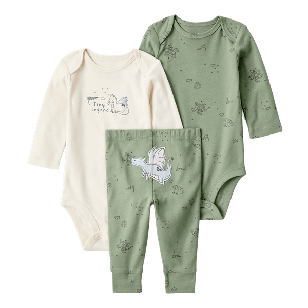 Set-2-Bodies-Manga-Larga-y-Pantalon-Verde-Bebes-Niños-Carter-s-18M
