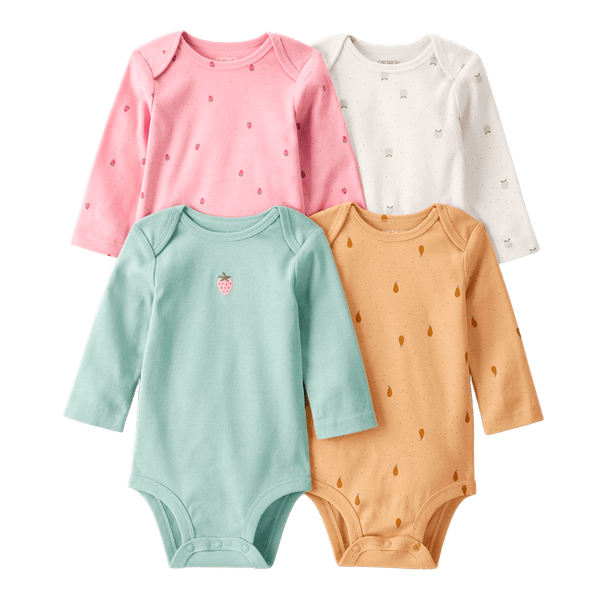 Set-4-Bodies-Manga-Larga-Frutas-Bebes-Niñas-Carter-s-12M Set-4-Bodies-Manga-Larga-Frutas-Bebes-Niñas-Carter-s-12M