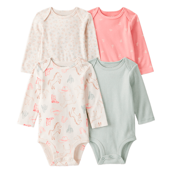 Set-4-Bodies-Manga-Larga-Colores-Surtidos-Bebes-Niñas-Carter-s-12M