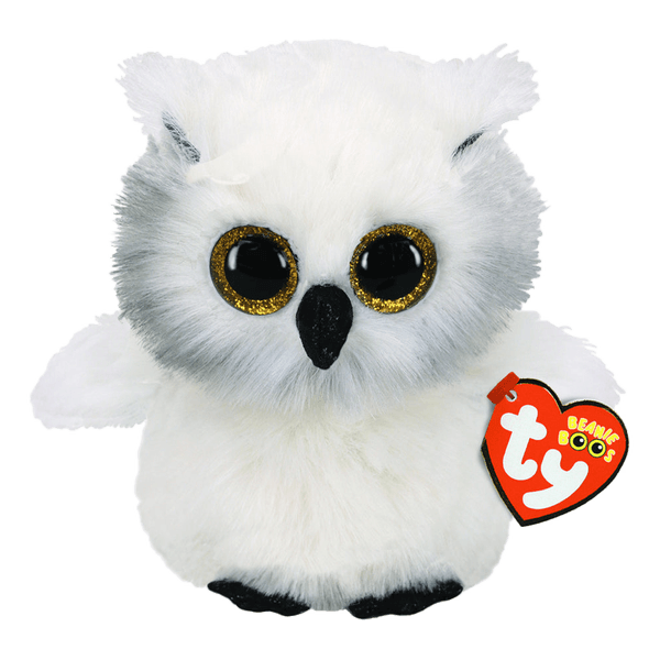 Peluche-Beanie-Boos-Austin-Buho-Blanco-15cm-Ty