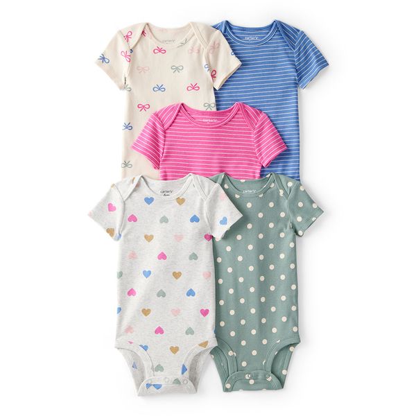 Set-5-Bodies-Manga-Corta-Diseños-Surtidos-Bebes-Niñas-Carter-s--12M Set-5-Bodies-Manga-Corta-Diseños-Surtidos-Bebes-Niñas-Carter-s--12M