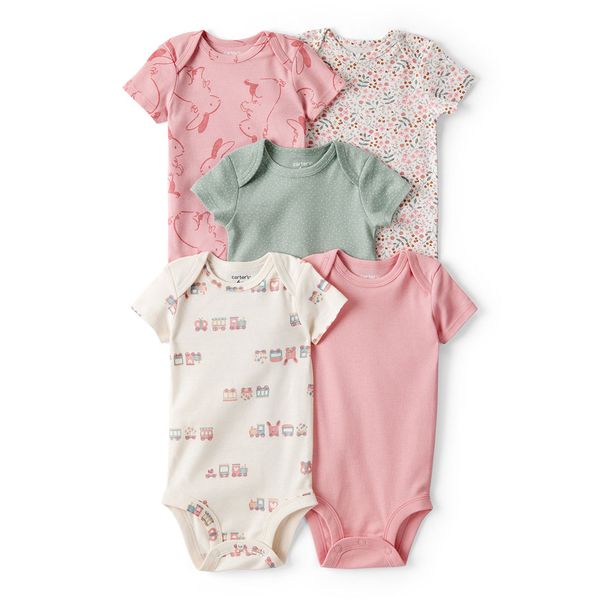 Set-5-Bodies-Manga-Corta-Colores-Surtidos-Bebes-Niñas-Carter-s--12M Set-5-Bodies-Manga-Corta-Colores-Surtidos-Bebes-Niñas-Carter-s--12M