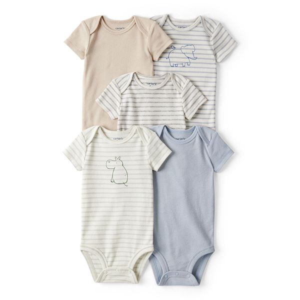 Set-5-Bodies-Manga-Corta-Colores-Surtidos-Bebes-Niños-Carter-s--18M
