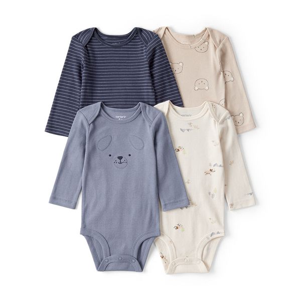 Set-4-Bodies-Manga-Larga-Colores-Surtidos-Bebes-Niños-Carter-s--12M