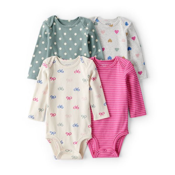 Set-4-Bodies-Manga-Colores-Diseños-Surtidos-Bebes-Niñas-Carter-s--12M