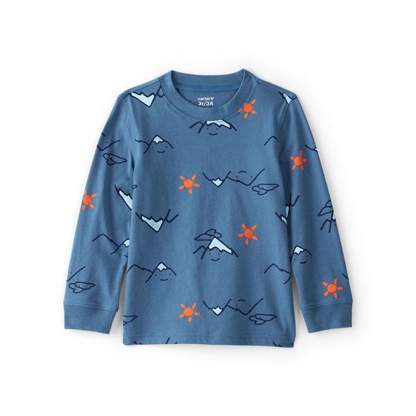 Camiseta-Manga-Larga-Estampada-Azul-Niños-Carter-s--3T