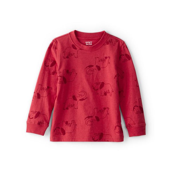 Camiseta-Manga-Larga-Estampada-Rojo-Niños-Carter-s--3T