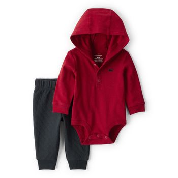 Set-Body-Manga-Larga-Rojo-y-Pantalon-Negro-Bebes-Niños-Carter-s-12M