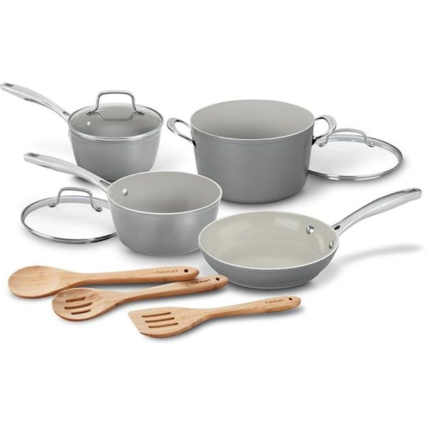 Juego-de-Ollas-y-Sartenes-Green-Gourmet-10-Piezas-Cuisinart