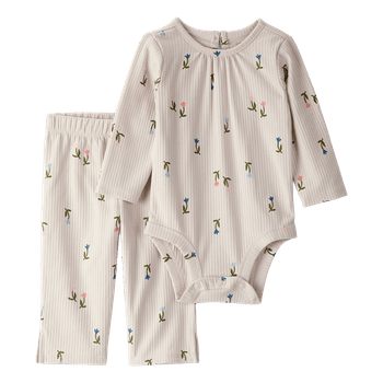 Set-Body-Manga-Larga-y-Pantalon-Flores-Beige-Bebes-Niñas-Carter-s-12M