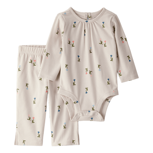 Set-Body-Manga-Larga-y-Pantalon-Flores-Beige-Bebes-Niñas-Carter-s-12M Set-Body-Manga-Larga-y-Pantalon-Flores-Beige-Bebes-Niñas-Carter-s-12M