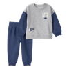 Set-Buzo-Gris-y-Pantalon-Azul-Bebes-Niños-Carter-s-12M