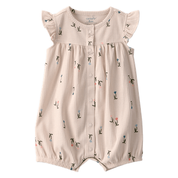 Mameluco-Manga-Corta-Flores-Beige-Bebes-Niñas-Carter-s-12M