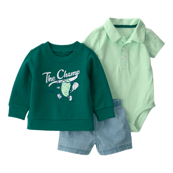 Set-Body-Manga-Corta-Buzo-Verde-y-Short-Bebes-Niños-Carter-s-12M