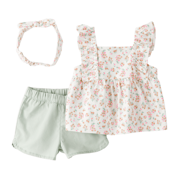 Set-Blusa-Short-y-Balaca-Flores-Bebes-Niñas-Carter-s-18M Set-Blusa-Short-y-Balaca-Flores-Bebes-Niñas-Carter-s-18M