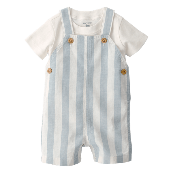 Set-Mameluco-Rayas-y-Camiseta-Blanca-Bebes-Niños-Carter-s-12M Set-Mameluco-Rayas-y-Camiseta-Blanca-Bebes-Niños-Carter-s-12M