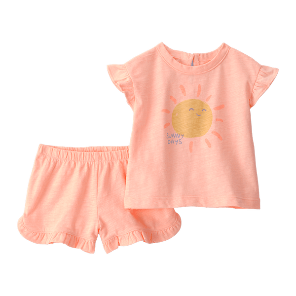 Set-Camiseta-Estampada-y-Short-Naranja-Bebes-Niñas-Carter-s-12M