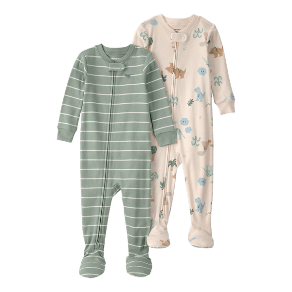 Set-2-Pijamas-Enterizas-Rayas-y-Estampado-Bebes-Niños-Carter-s-12M