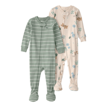 Set-2-Pijamas-Enterizas-Rayas-y-Estampado-Bebes-Niños-Carter-s-18M