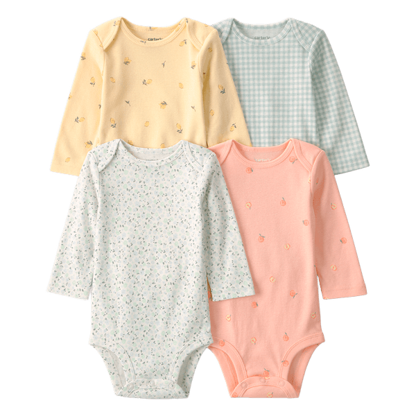 Set-4-Bodies-Manga-Larga-Diseños-Surtidos-Bebes-Niñas-Carter-s-3M Set-4-Bodies-Manga-Larga-Diseños-Surtidos-Bebes-Niñas-Carter-s-3M