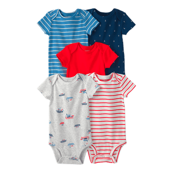 Set-5-Bodies-Manga-Corta-Surtidos-Bebes-Niños-Carter-s-12M
