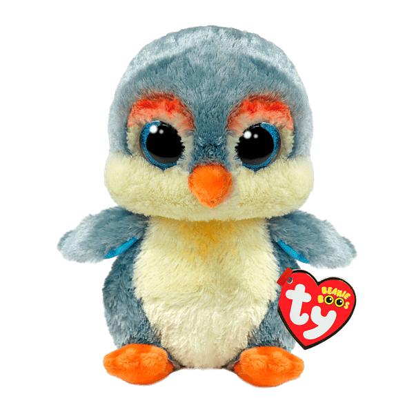 Peluche-Beanie-Boos-Fisher-Pinguino-Gris-15cm-Ty Peluche-Beanie-Boos-Fisher-Pinguino-Gris-15cm-Ty