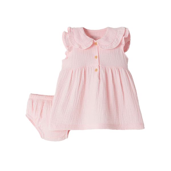 Set-Vestido-Manga-Sisa-y-Calzon-Rosado-Niñas-Baby-Fresh-3-6M